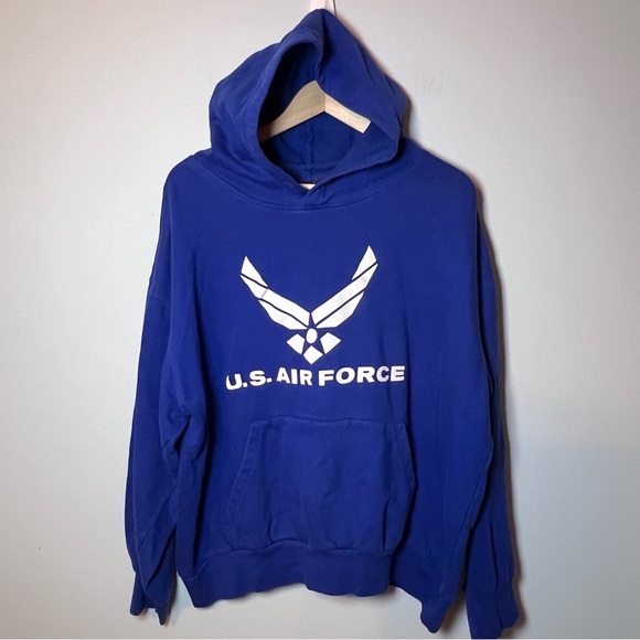 U.S. Air Force USAF Wings Logo Hoodie size XL Blue Sweatshirt American Military - Picture 1 of 7